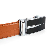 Men's Genuine Leather Sliding Buckle Ratchet Belt - MGLBB51 - Bundle Bus