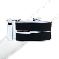 Men's Genuine Leather Sliding Buckle Ratchet Belt - MGLBB51 - Bundle Bus