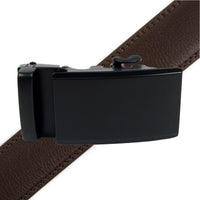 Men's Genuine Leather Sliding Buckle Ratchet Belt - MGLBB53 - Bundle Bus