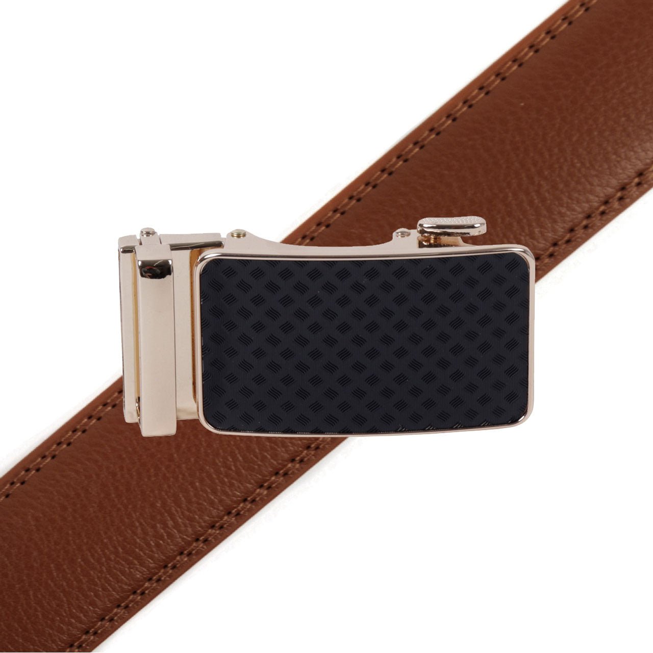 Men's Genuine Leather Sliding Buckle Ratchet Belt--MGLBB66 - Bundle Bus