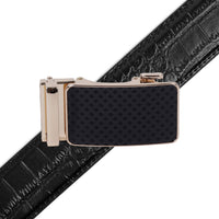 Men's Genuine Leather Sliding Buckle Ratchet Belt--MGLBB66 - Bundle Bus