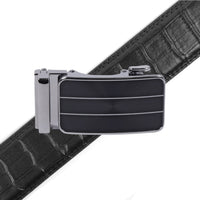 Men's Genuine Leather Sliding Buckle Ratchet Belt-MGLBB68 - Bundle Bus