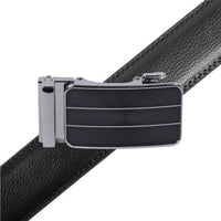 Men's Genuine Leather Sliding Buckle Ratchet Belt-MGLBB68 - Bundle Bus