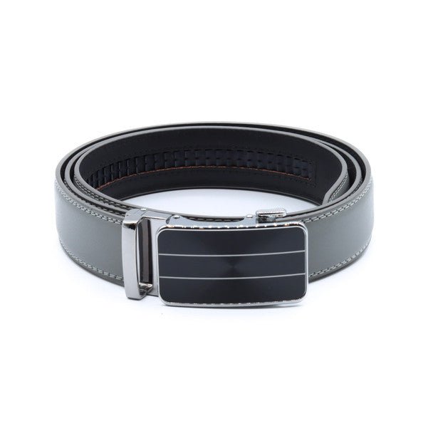 Men's Genuine Leather Sliding Buckle Ratchet Belt-MGLBB68 - Bundle Bus