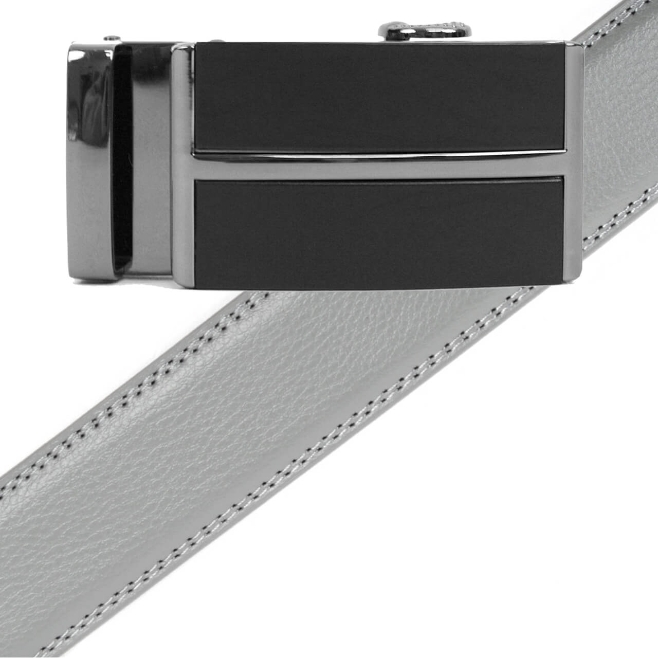 Men's Genuine Leather Sliding Buckle Ratchet Belt MGLBB7 - Bundle Bus