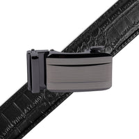 Men's Genuine Leather Sliding Buckle Ratchet Belt-MGLBB70 - Bundle Bus