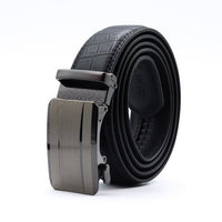 Men's Genuine Leather Sliding Buckle Ratchet Belt-MGLBB70 - Bundle Bus