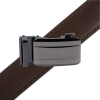 Men's Genuine Leather Sliding Buckle Ratchet Belt-MGLBB70 - Bundle Bus