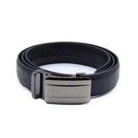 Men's Genuine Leather Sliding Buckle Ratchet Belt-MGLBB70 - Bundle Bus