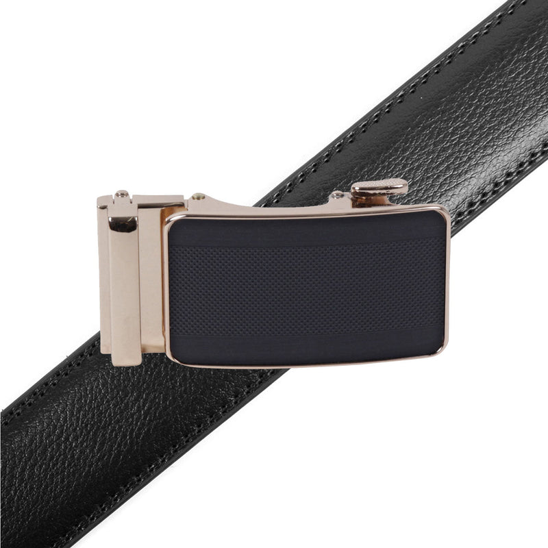 Men's Genuine Leather Sliding Buckle Ratchet Belt-MGLBB71 - Bundle Bus