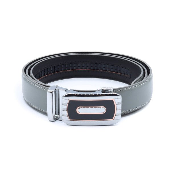 Men's Genuine Leather Sliding Buckle Ratchet Belt-MGLBB73 - Bundle Bus