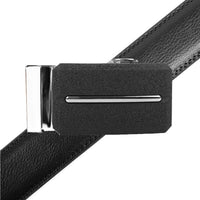 Men's Genuine Leather Sliding Buckle Ratchet Belt MGLBB8 - Bundle Bus