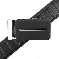 Men's Genuine Leather Sliding Buckle Ratchet Belt MGLBB8 - Bundle Bus