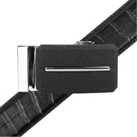 Men's Genuine Leather Sliding Buckle Ratchet Belt MGLBB8 - Bundle Bus