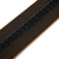 Men's Genuine Leather Sliding Buckle Ratchet Belt MGLBB8 - Bundle Bus