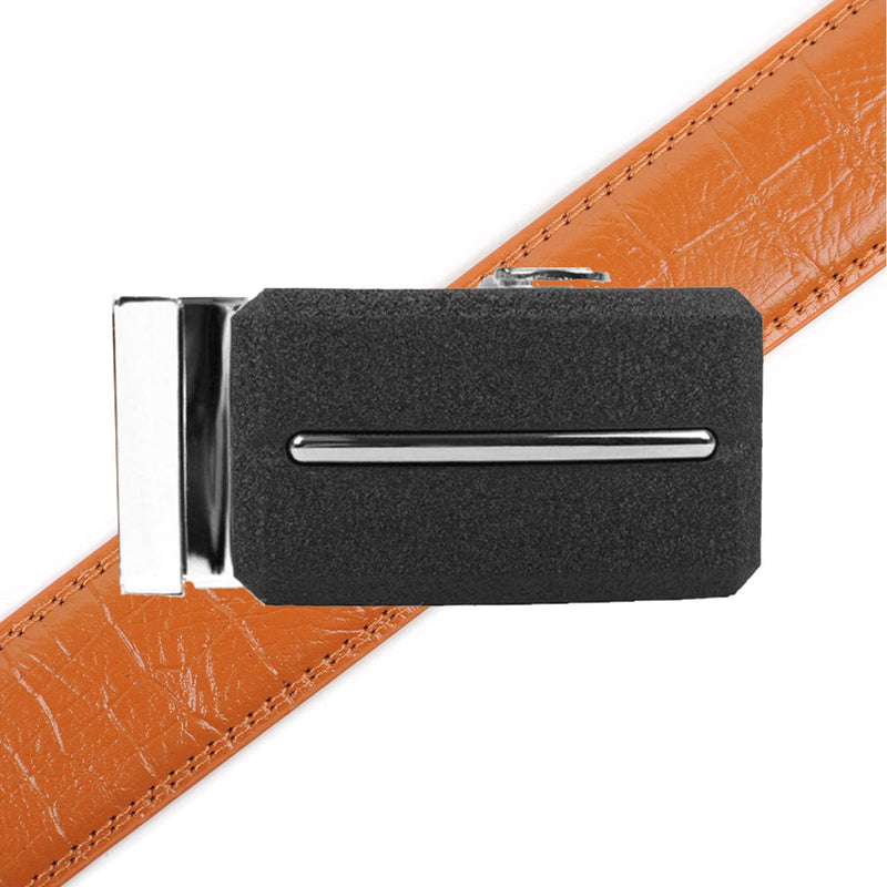 Men's Genuine Leather Sliding Buckle Ratchet Belt MGLBB8 - Bundle Bus