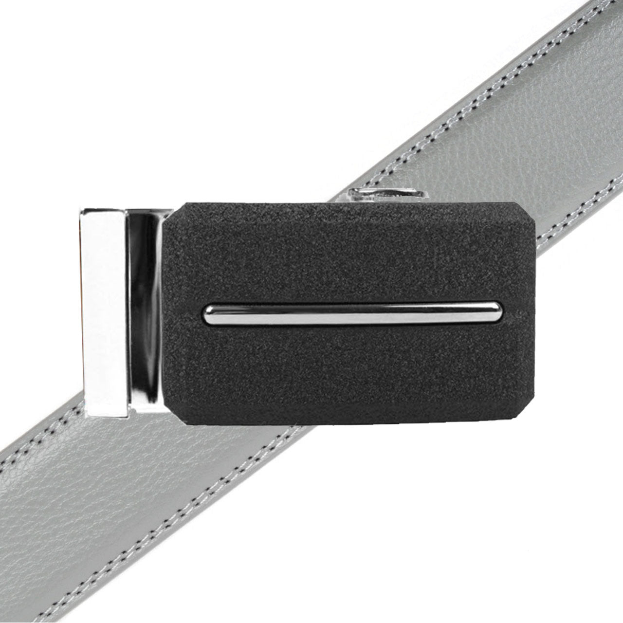 Men's Genuine Leather Sliding Buckle Ratchet Belt MGLBB8 - Bundle Bus