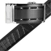 Men's Genuine Leather Sliding Buckle Ratchet Belt -MGLBB9 - Bundle Bus