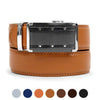 Men's Genuine Leather Sliding Buckle Ratchet Belt -MGLBB9 - Bundle Bus