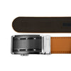 Men's Genuine Leather Sliding Buckle Ratchet Belt -MGLBB9 - Bundle Bus