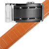 Men's Genuine Leather Sliding Buckle Ratchet Belt -MGLBB9 - Bundle Bus