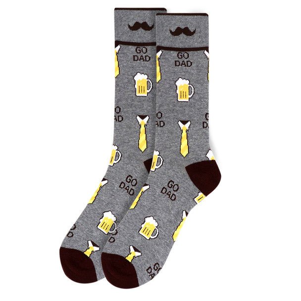 Men's Go Dad Novelty Socks - NVS19530-GRY - Bundle Bus