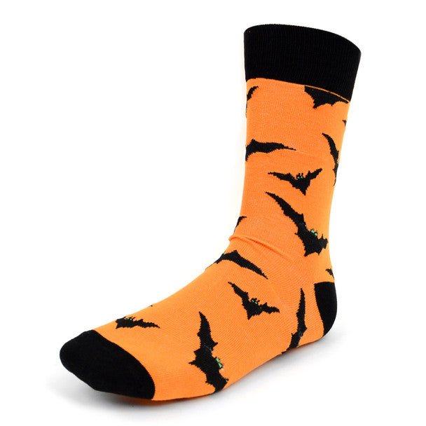 Men's Halloween Bat Novelty Crew Socks-NVS2000 - Bundle Bus