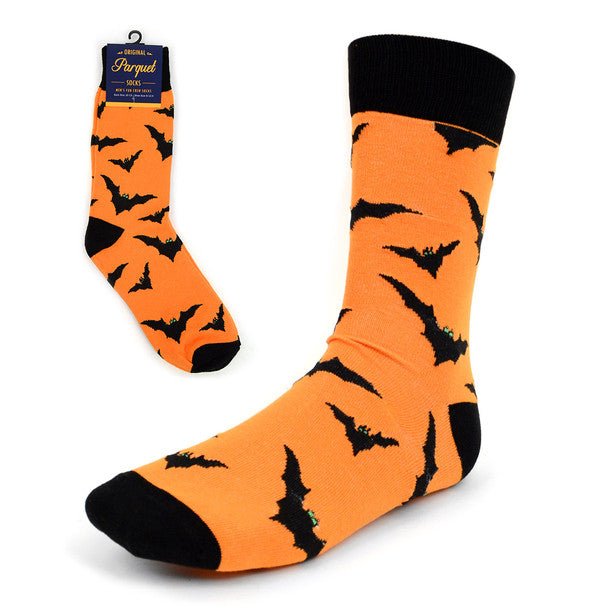 Men's Halloween Bat Novelty Crew Socks-NVS2000 - Bundle Bus