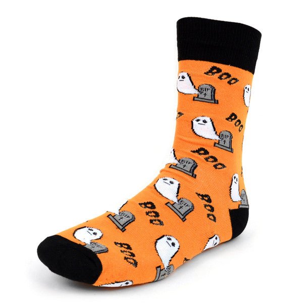 Men's Halloween Ghost Novelty Crew Socks-NVS2003 - Bundle Bus