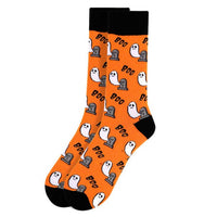 Men's Halloween Ghost Novelty Crew Socks-NVS2003 - Bundle Bus