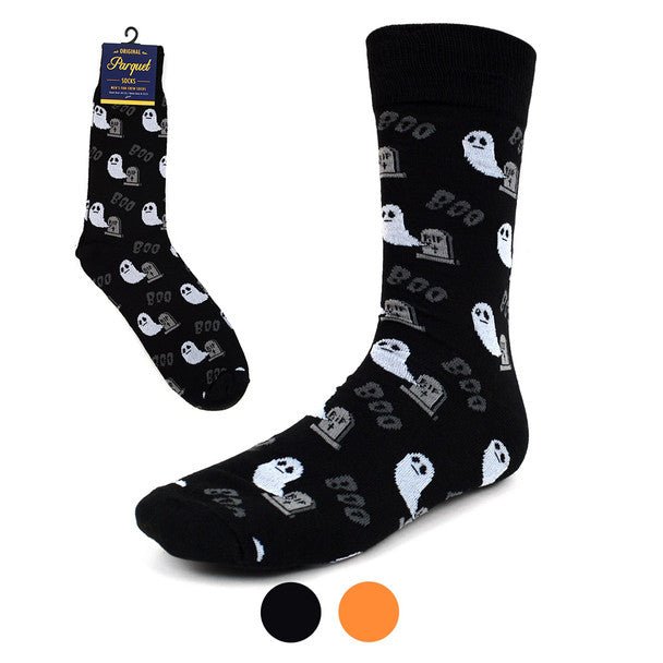 Men's Halloween Ghost Novelty Crew Socks-NVS2003 - Bundle Bus