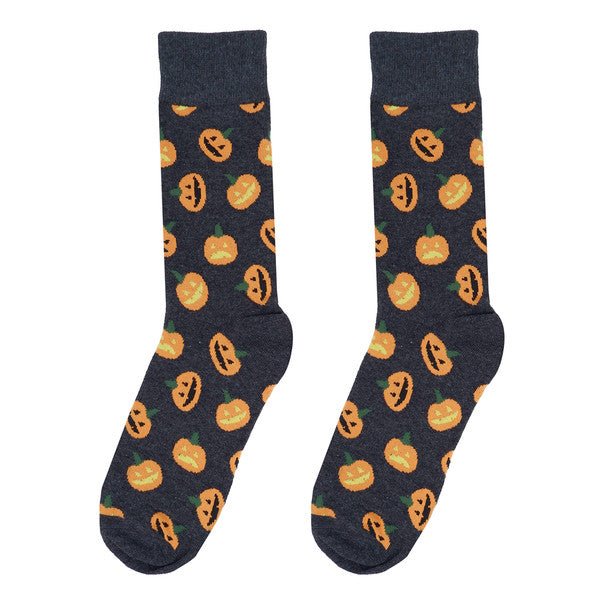 Men's Halloween Pumpkin Novelty Socks- NVS19610-CHAR - Bundle Bus