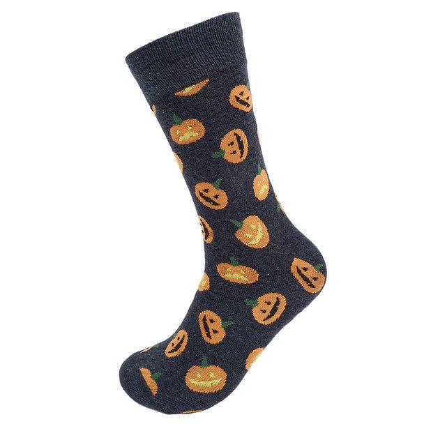 Men's Halloween Pumpkin Novelty Socks- NVS19610-CHAR - Bundle Bus