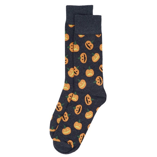 Men's Halloween Pumpkin Novelty Socks- NVS19610-CHAR - Bundle Bus