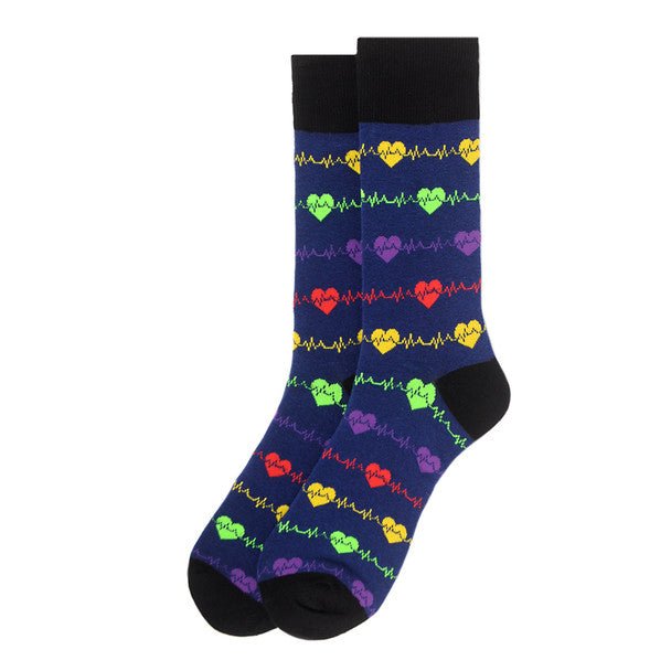 Men's Heart Monitor Novelty Socks - NVS19572-NV - Bundle Bus