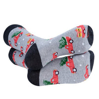 Men's Holiday Truck Novelty Socks- NVS19616-GRY - Bundle Bus