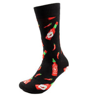 Men's Hot Sauce Novelty Socks- NVS19626-BK - Bundle Bus