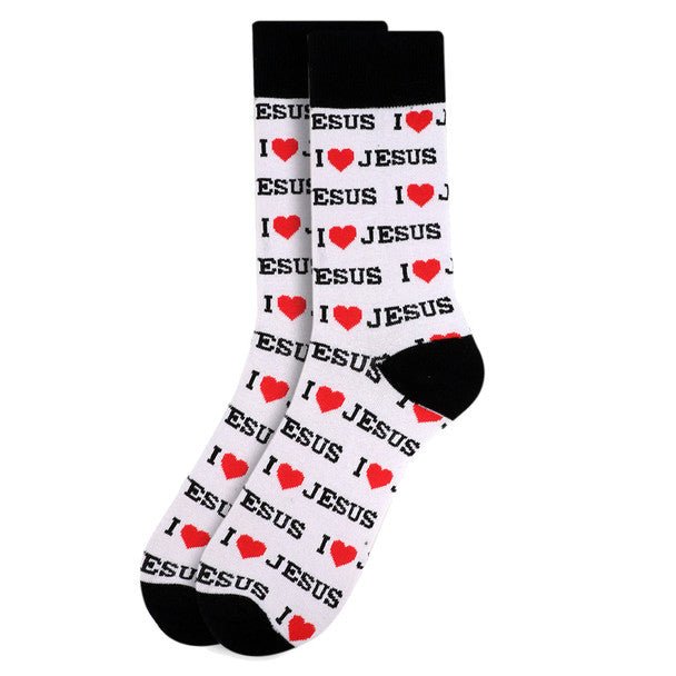 Men's "I Love Jesus" Novelty Socks NVS1758-59 - Bundle Bus