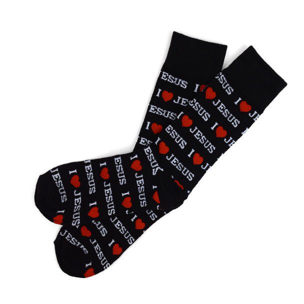 Men's "I Love Jesus" Novelty Socks NVS1758-59 - Bundle Bus