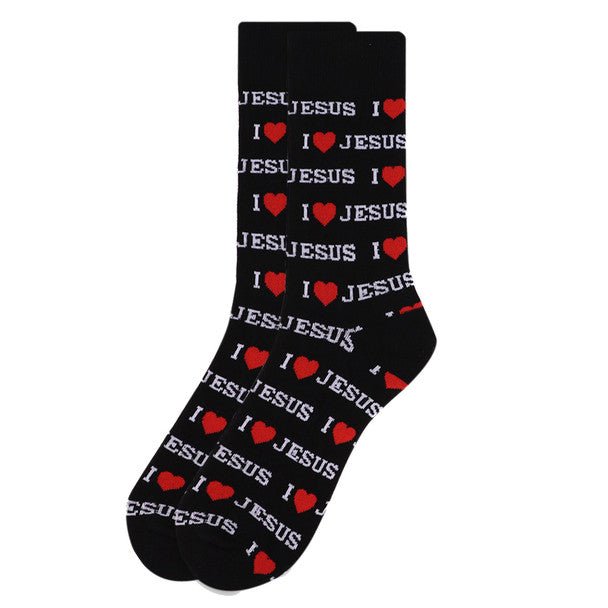 Men's "I Love Jesus" Novelty Socks NVS1758-59 - Bundle Bus