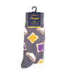 Men's Jam and Bread Novelty Socks- NVS19630-GRY - Bundle Bus