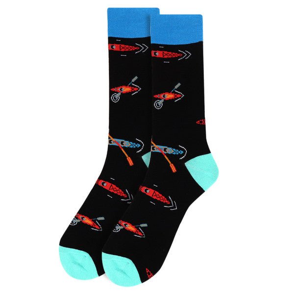 Men's Kayak Novelty Socks - NVS19541-BK - Bundle Bus