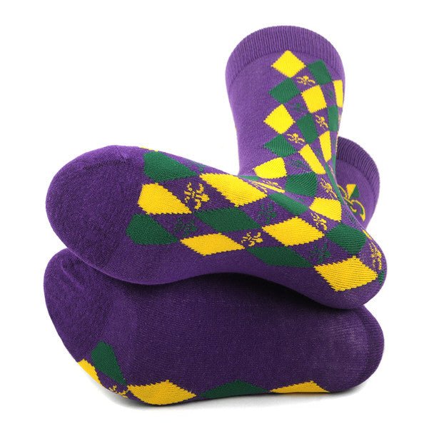 Men's Mardi Gras Novelty Socks - NVS19593 - Bundle Bus