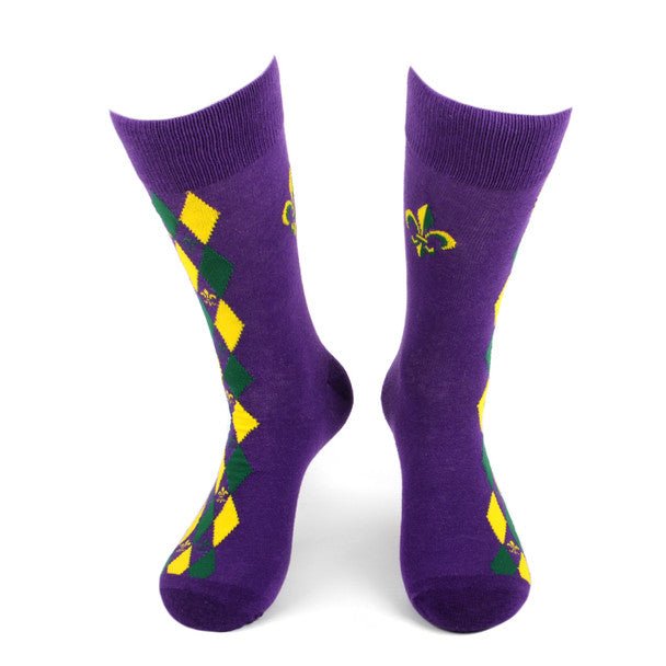 Men's Mardi Gras Novelty Socks - NVS19593 - Bundle Bus