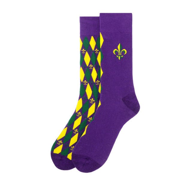 Men's Mardi Gras Novelty Socks - NVS19593 - Bundle Bus