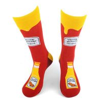 Men's Mustard Bottle Novelty Socks - NVS19590-OR - Bundle Bus