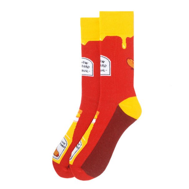 Men's Mustard Bottle Novelty Socks - NVS19590-OR - Bundle Bus