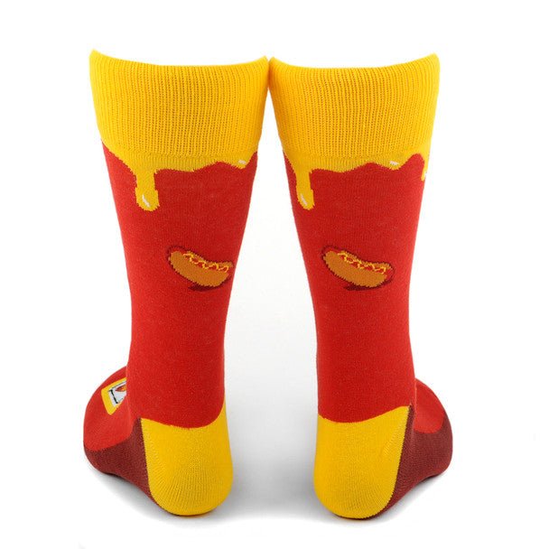 Men's Mustard Bottle Novelty Socks - NVS19590-OR - Bundle Bus