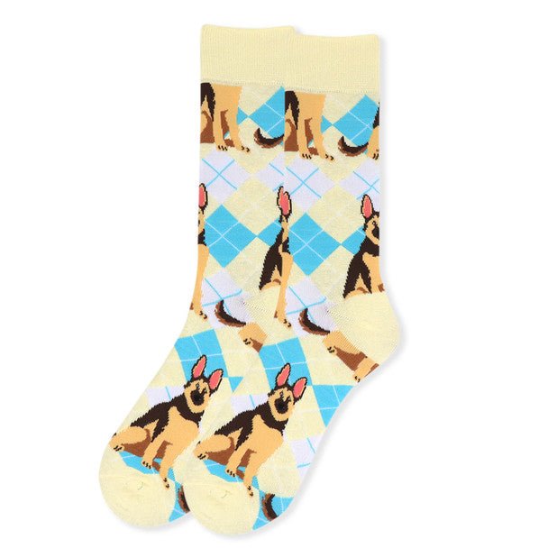 Men's Novelty Argyle Dog Socks - NVS19409 - Bundle Bus