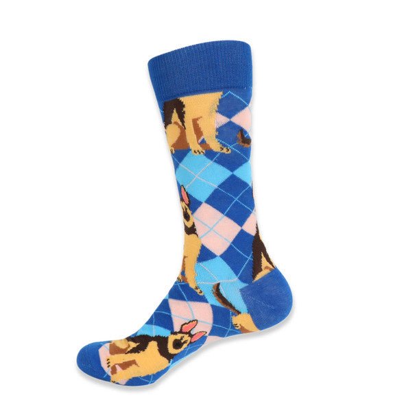 Men's Novelty Argyle Dog Socks - NVS19409 - Bundle Bus